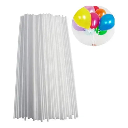 Varilla Para Globos X100uni Color Blanco