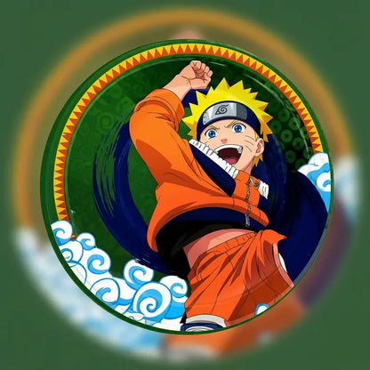 Pack 6 Platos De Cumpleaños Diseño Naruto Cotillón Naranja