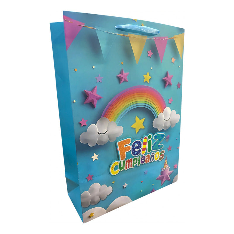 Bolsa De Regalo Feliz Cumpleaños 42x30x12 Cm