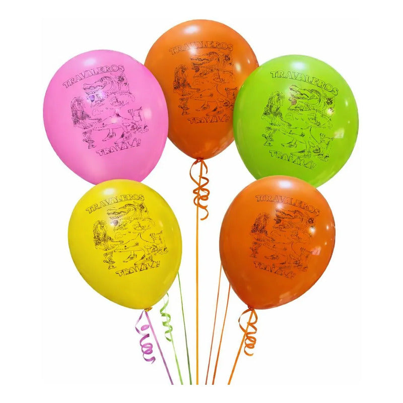 Pack 12 Globos Látex Cumpleaños Tralaleros Brainrot Surtido