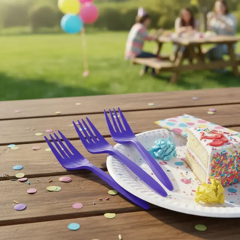 Pack 20 Tenedores Plásticos De Color Para Fiestas