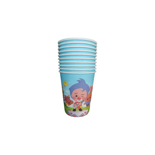 Pack 10 Vasos Cumpleaños Payaso Plim Plim Celeste