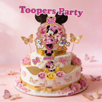 Topper Decoración Torta Minnie Mouse Fiesta Cumpleaños Rosa