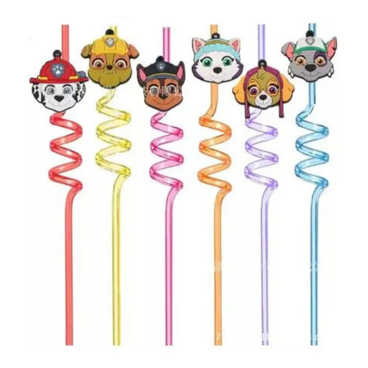 Pack 4 Bombillas Plásticas Reutilizables Paw Patrol