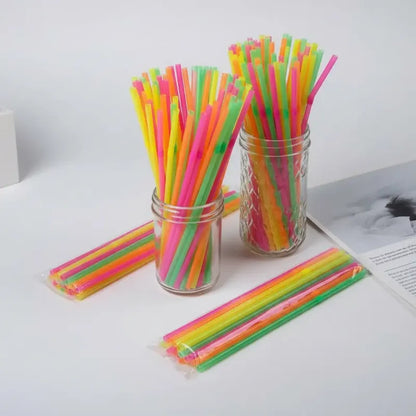 100 Bombillas Plásticas Fluor  Flúor