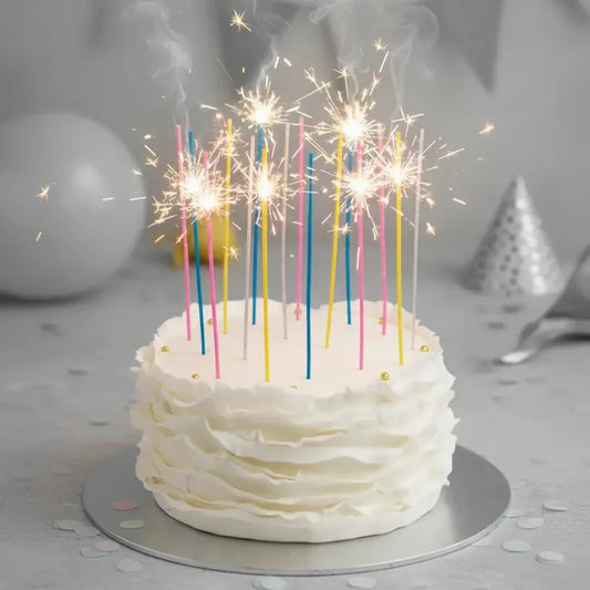 12 Velas Destellantes Fluor Con Chispas