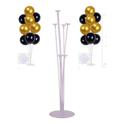 Soporte Globos 1 Metro  Para 7 Unidades Fiesta Decoracion Blanco