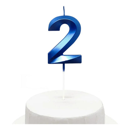 Vela De Cumpleaños Numeral Azul Brillante 5x7 Cm