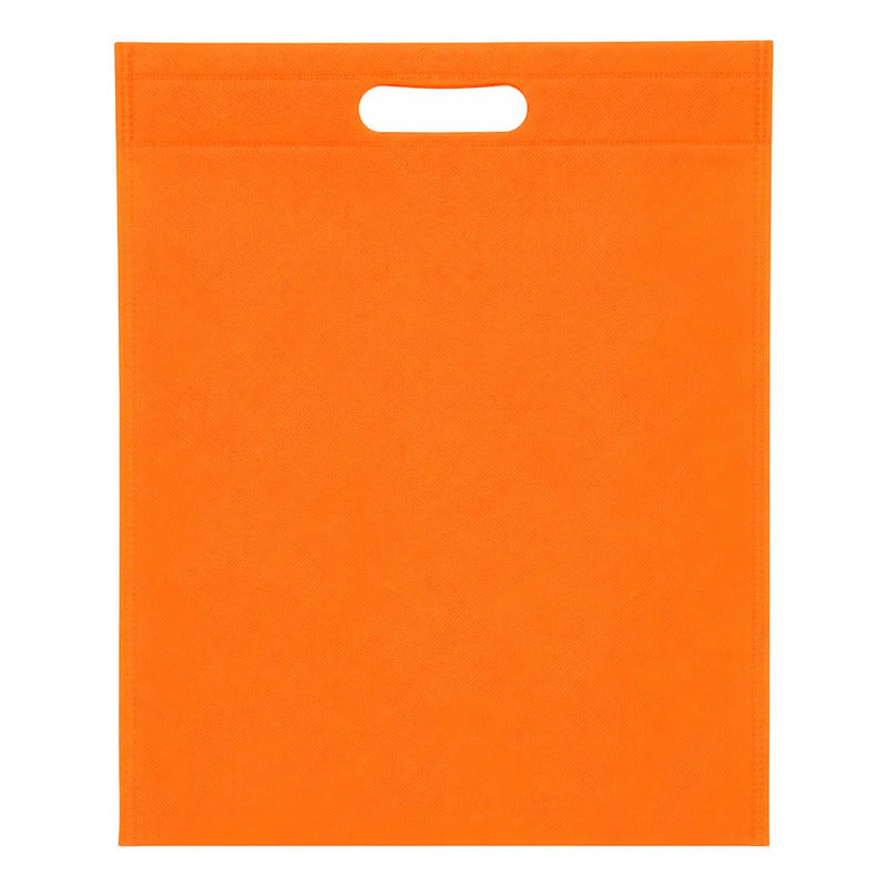 Pack 10 Bolsa Ecológica Reutilizable Tnt Con Asa 25x31 Naranja