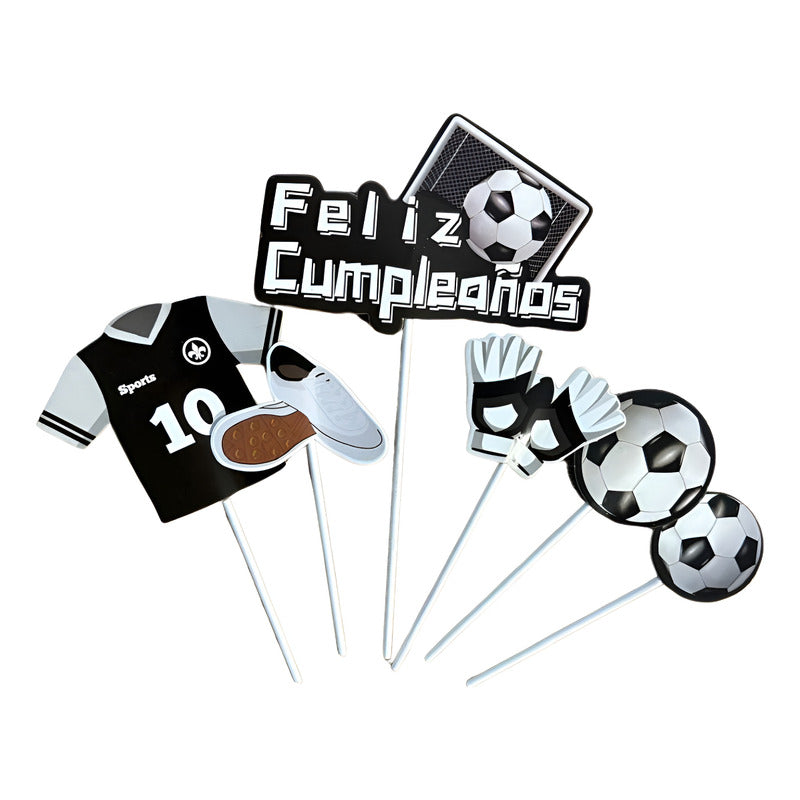 Topper Torta De Cumpleaños Futbol Cotillón X 6 Unidades