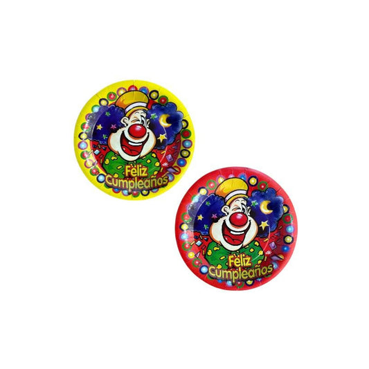 Pack 6 Platos Cumpleaños Cotillón Retro Vintage Ochentero