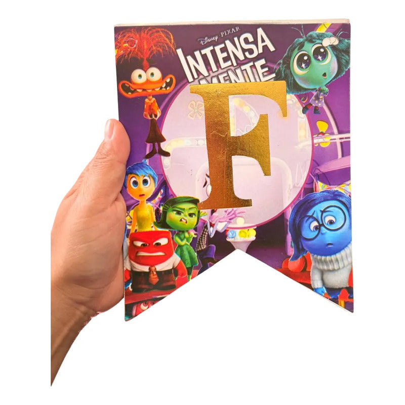 Banderín Intensa-mente Feliz Cumpleaños Guirnalda Violeta