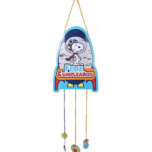 Piñata Cumpleaños Snoopy Cotillón Decoración Azul Snoopy