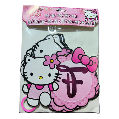 Cotillón Hello Kitty Guirnalda Feliz Cumpleaños 3d Banderin