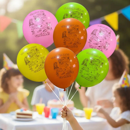 Pack 12 Globos Látex Cumpleaños Tralaleros Brainrot Surtido