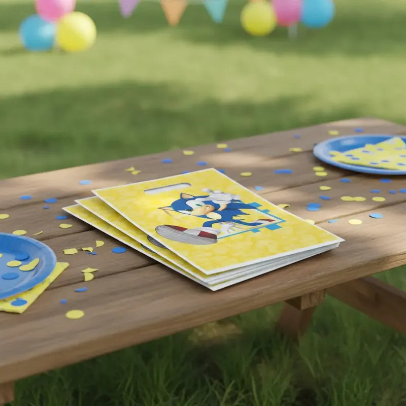 Pack 6 Bolsas De Dulces Sonic Para Cumpleaños