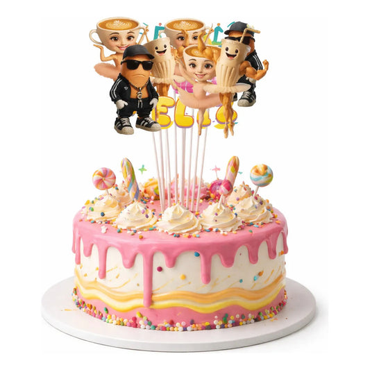 Set Toppers Torta Cumpleaños Brainrots Capuchina Divertidas Marrón
