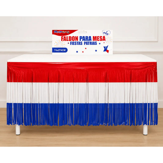 Faldón Para Mesa Fiestas Patrias Bandera Chile Surtido