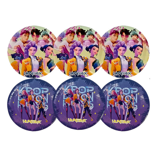 Plato De Cumpleaños Guerreras K-pop Demon Hunters 6 Unidades