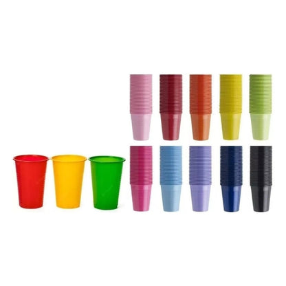 25 Vasos Plásticos Unicolor  De 200 Cc Color A Eleccion