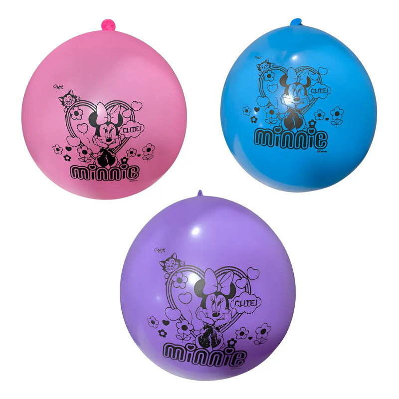 Set De Globos Latex Minnie Mouse (12 Unidades) Rosa