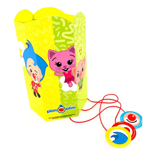 Piñata Cumpleaños 3d Payaso Plim Plim Armable Hexagonal Amarillo Plim Plim