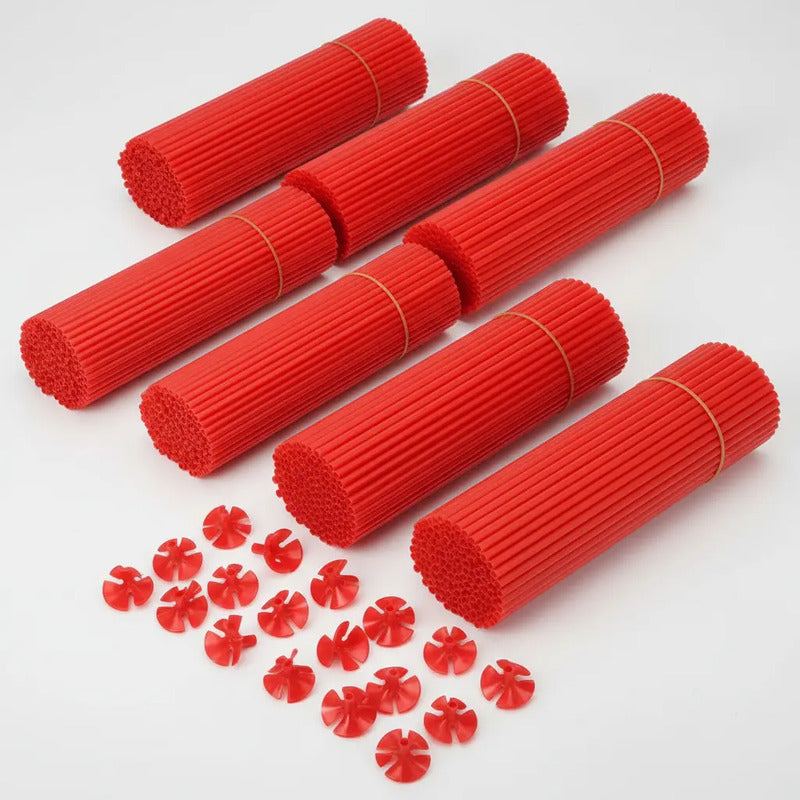 Pack 100 Varillas Plásticas Rojas Portaglobos Con Copa Rojo Rojo