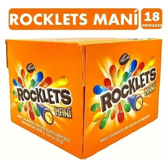 Rocklets Maní Chocolate Caramelo Mani Arcor Chocolate Y Maní Caja 30 g 18 U Pack X 18