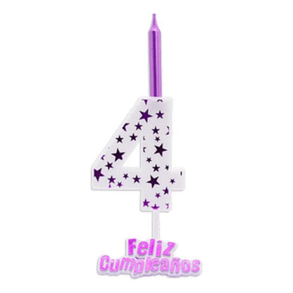 Vela De Cumpleaños De Estrella Rosada 13 Cm