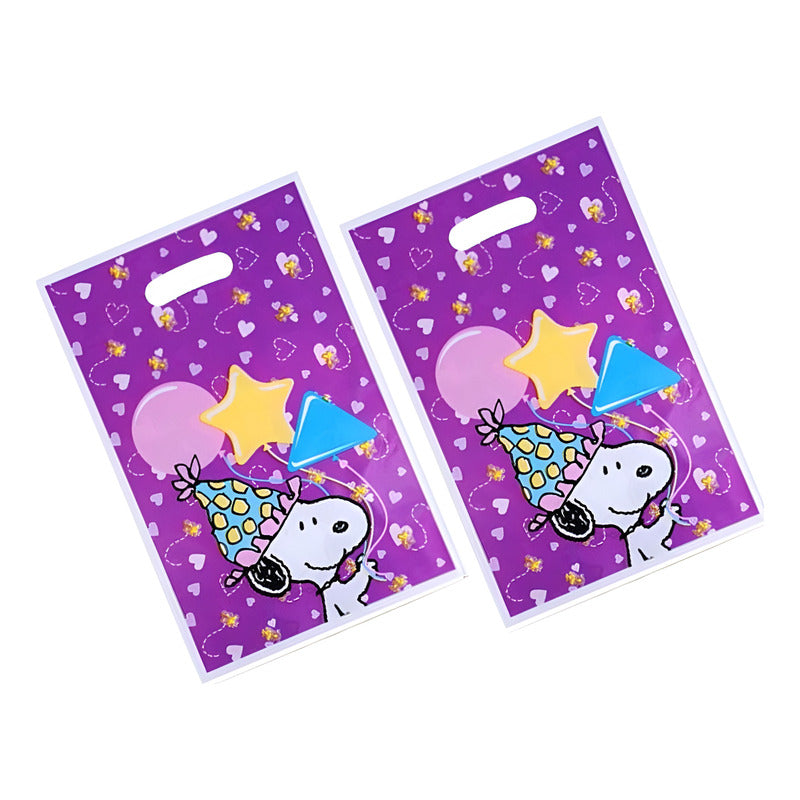 Bolsas Dulceras Moradas Cumpleaños Snoopy (10 Unidades) Violeta