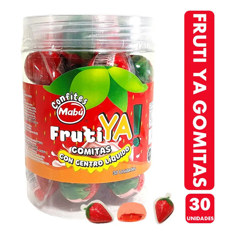 Gomitas Mabu Frutilla Con Centro Líquido 30 Unidades