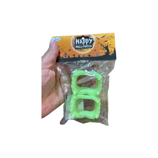 Pack Dientes Vampiro Plástico Fluor X 12 Unidades