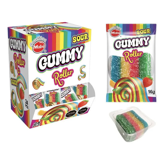 Gummy Roller Sour Gomitas Largas (24 Unidades)