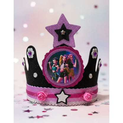 Corona Cumpleaños Festejado Guerreras Kpop Violeta