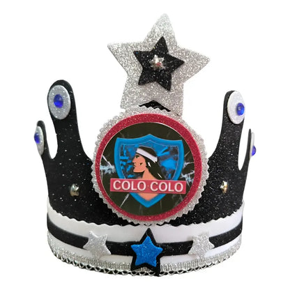 Corona Cumpleaños Festejado Colo Colo Negro