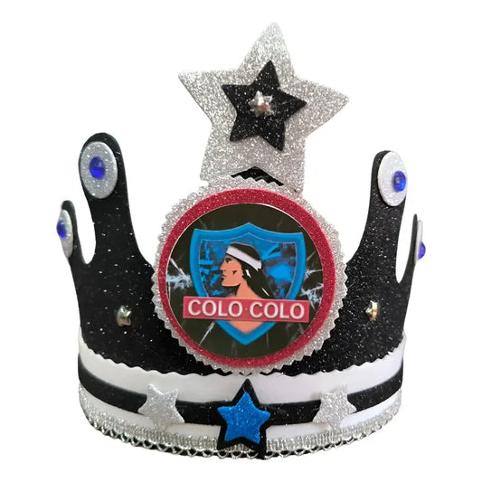Corona Cumpleaños Festejado Colo Colo Negro