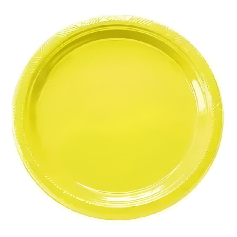 Pack 10 Platos Plásticos De Color A Elección Celebraciones