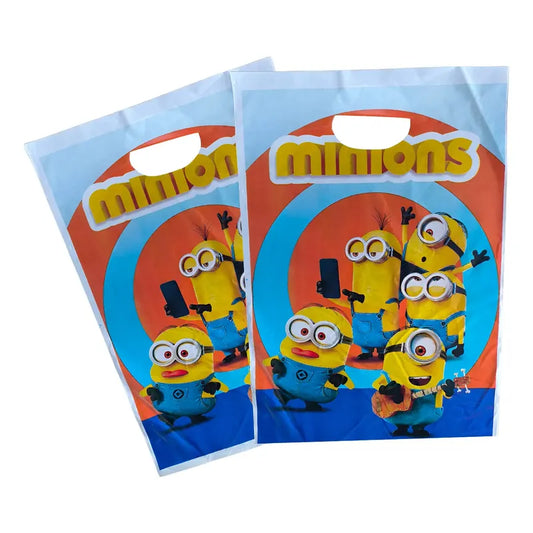 Pack 10 Bolsas Cumpleaños Minions 20x30 Cm Amarillo Minions
