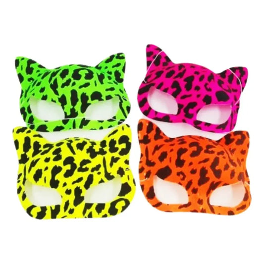 Pack 6 Antifaz Gato Flúor Animal Print