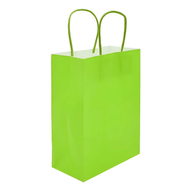 Pack 12 Bolsas De Papel Kraft De Color 27x21x11 Cm