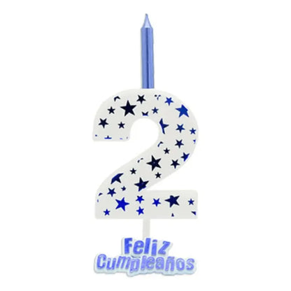 Vela De Cumpleaños Numero Estrella Azul