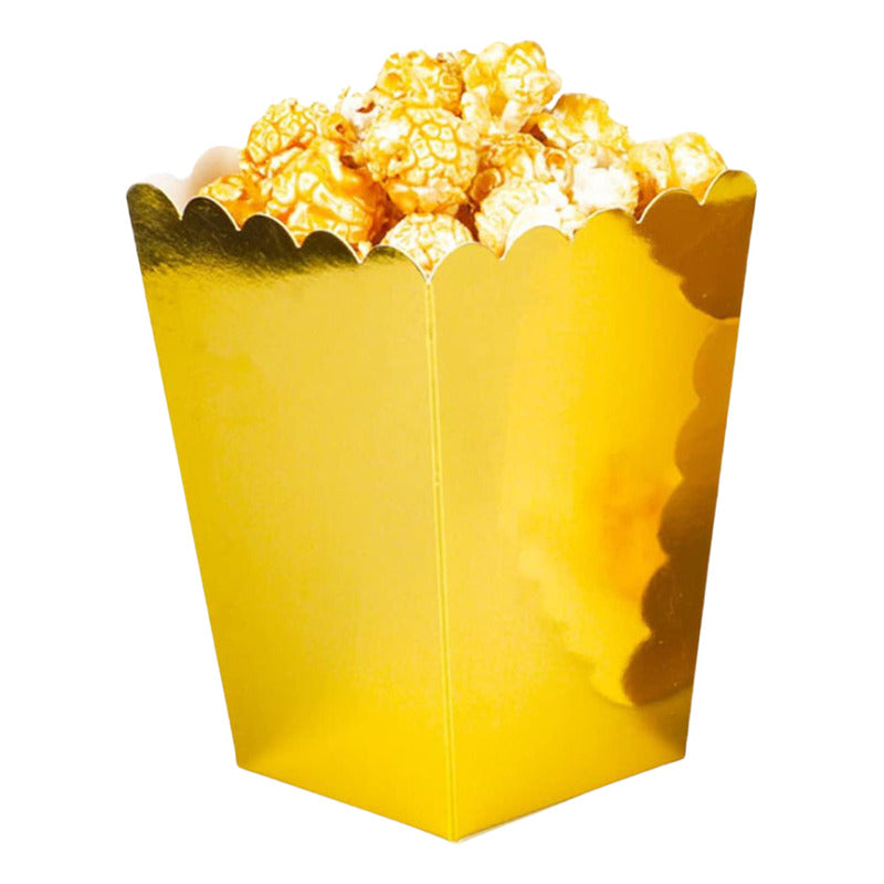 X 6 Cajas Metalizadas Para Cabritas Y Palomitas Fiesta