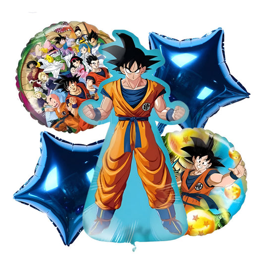 Set De Globos Metalizados Dragon Ball Z 5 Unidades