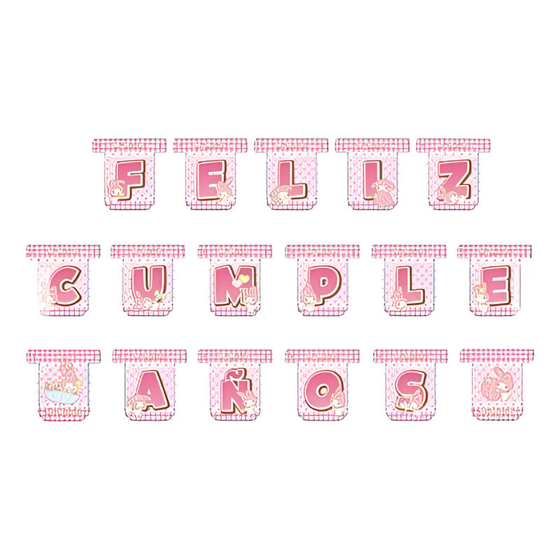 Cotillón My Melody Guirnalda Feliz Cumpleaños