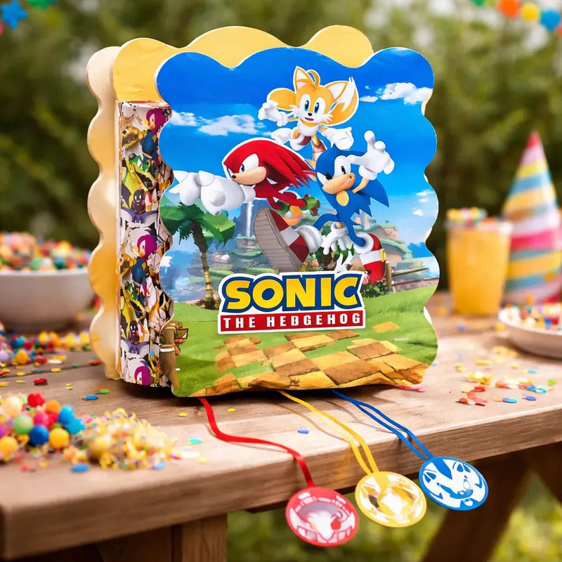 Piñata 3d Sonic El Erizo 36x29cm Party Express Azul Sonic The Hedgehog Grande