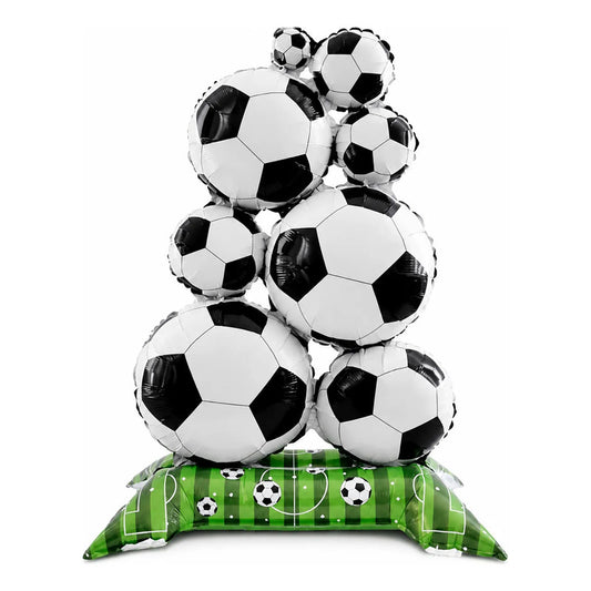 Set Globo Gigante 150 Cm Forma Pelotas De Fútbol Blanco