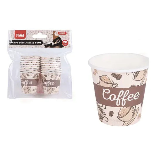 Pack 20 Mini Vasos De Café 60 Ml Café