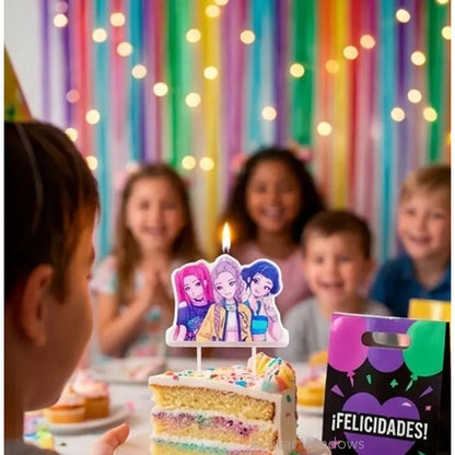 Vela Cera Feliz Cumpleaños Guerreras K-pop Golden Huntrlx