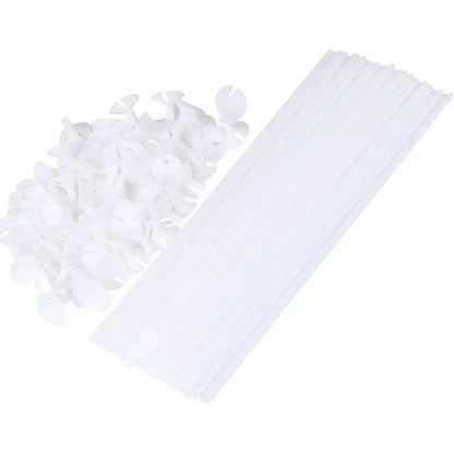 Varilla Para Globos X100uni Color Blanco