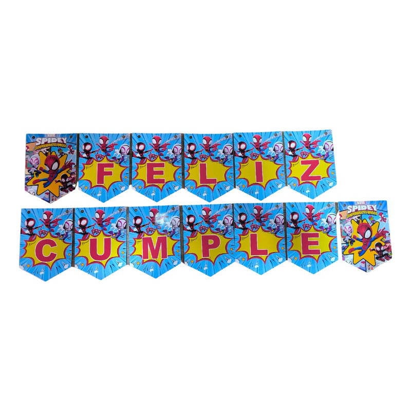 Cotillón Spidey Y Sus Amigos Guirnalda De Cumpleaños